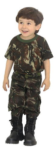 Kit Infantil Camiseta Cala Rip Stop Bon Camuflado Eb